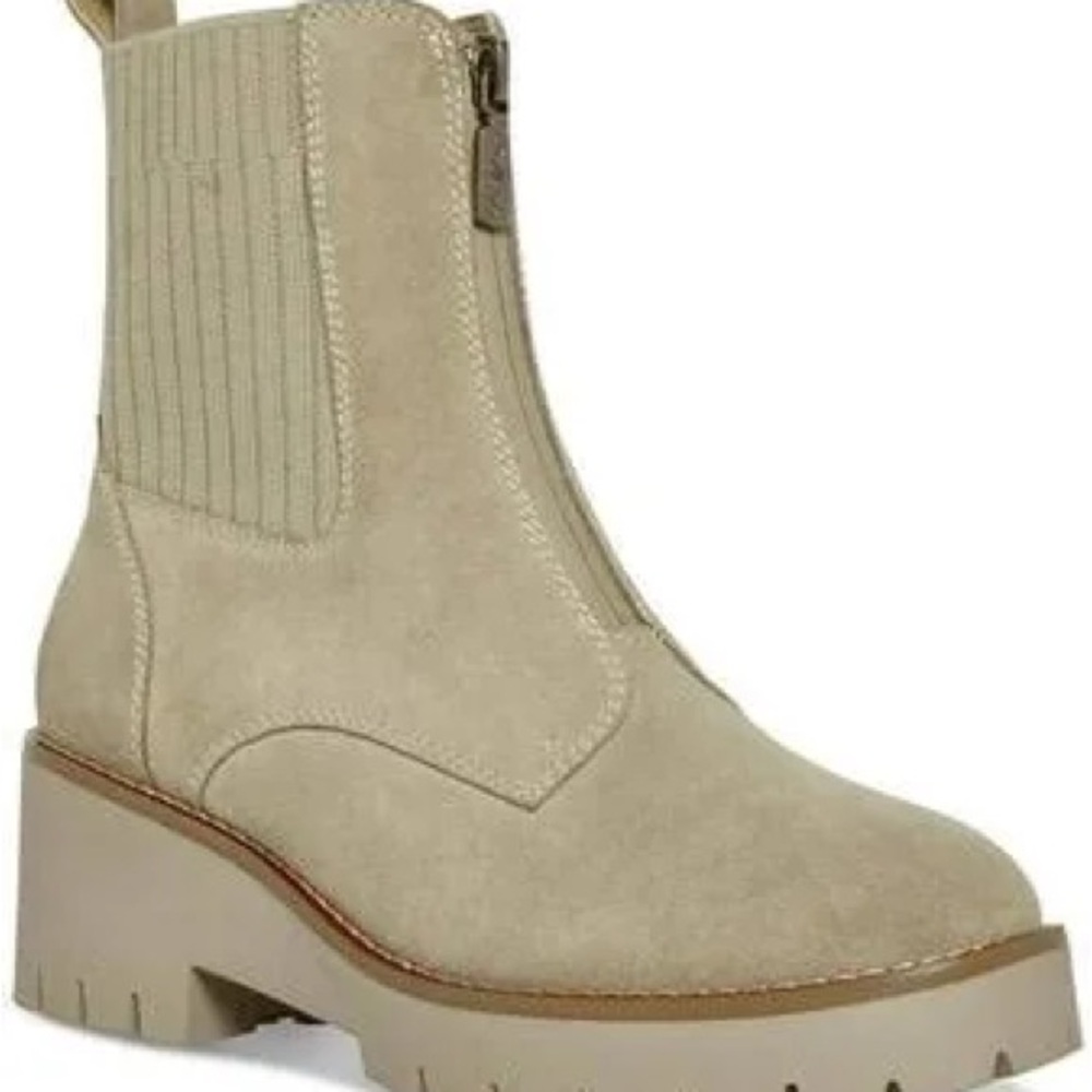 NWT AQUA COLLEGE Waterproof Women's Sz 7.5 Ankle Boots Tan/Sand Color Suede NEW - Picture 2 of 4
